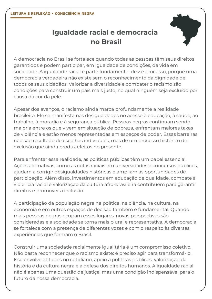 textos sobre consciencia negra do ensino médio atividade escolar página 8